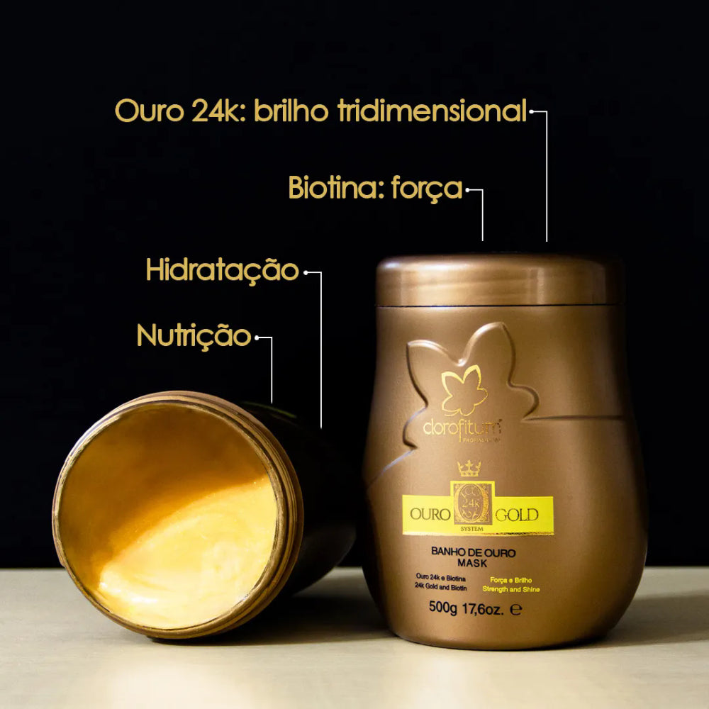 Ouro 24k Gold Máscara Banho de Ouro 500g