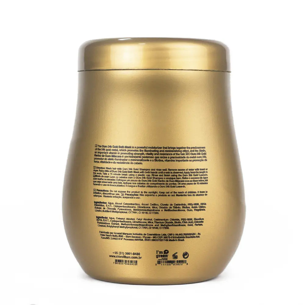 Ouro 24k Gold Máscara Banho de Ouro 500g
