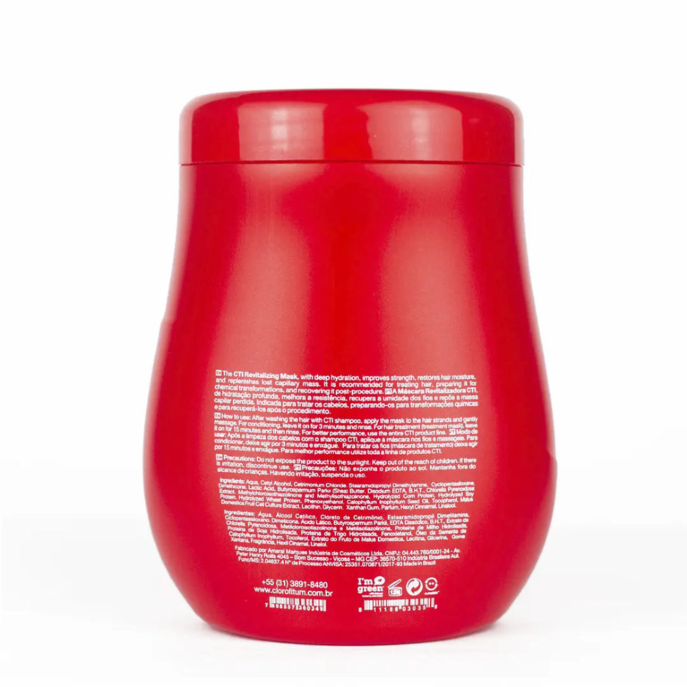 Clorofitum CTI Revitalizador Máscara Pré e Pós Química 500 gr